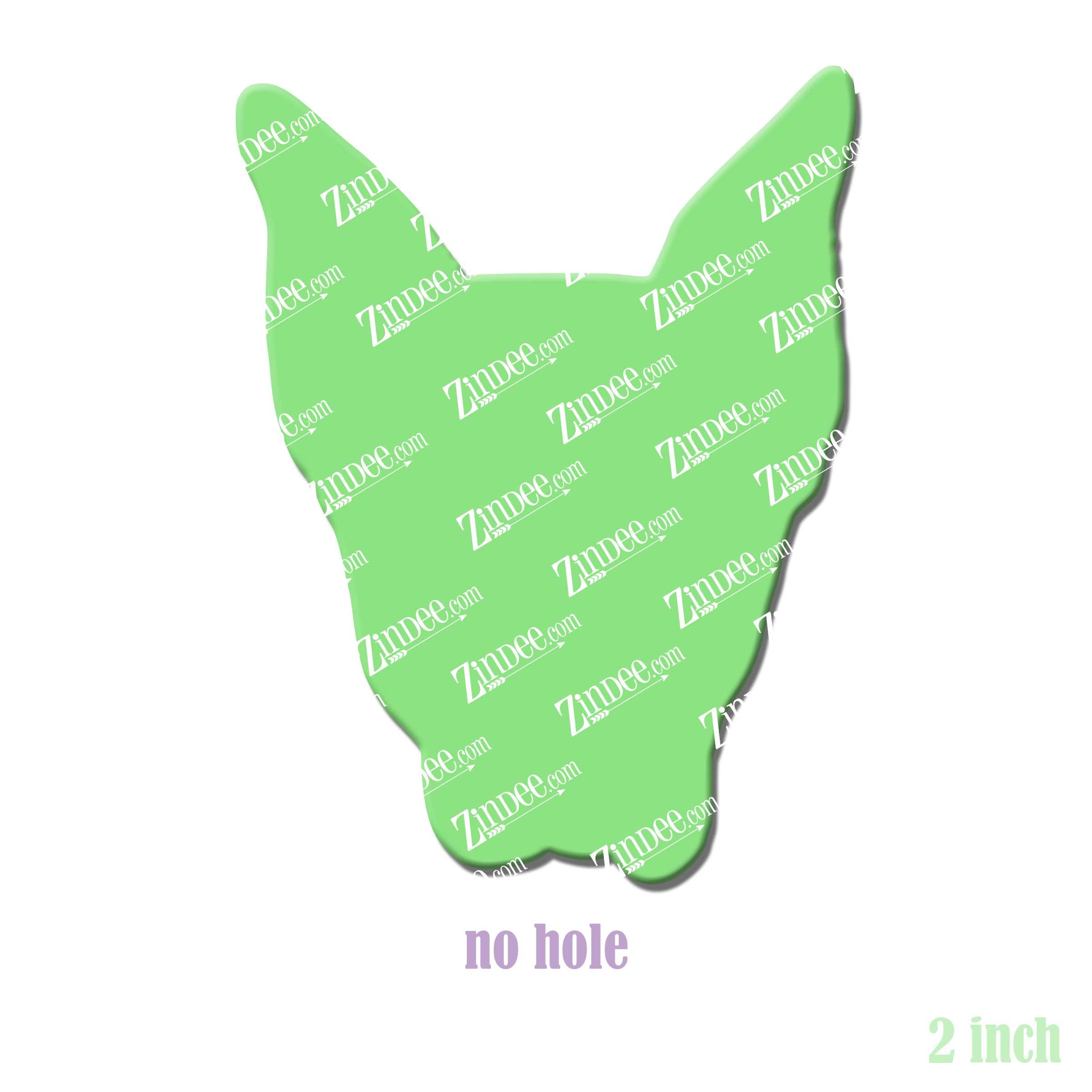 Doberman Pinscher Head Cropped Ears acrylic blank (2 inch) NO HOLE (5 piece minimum)