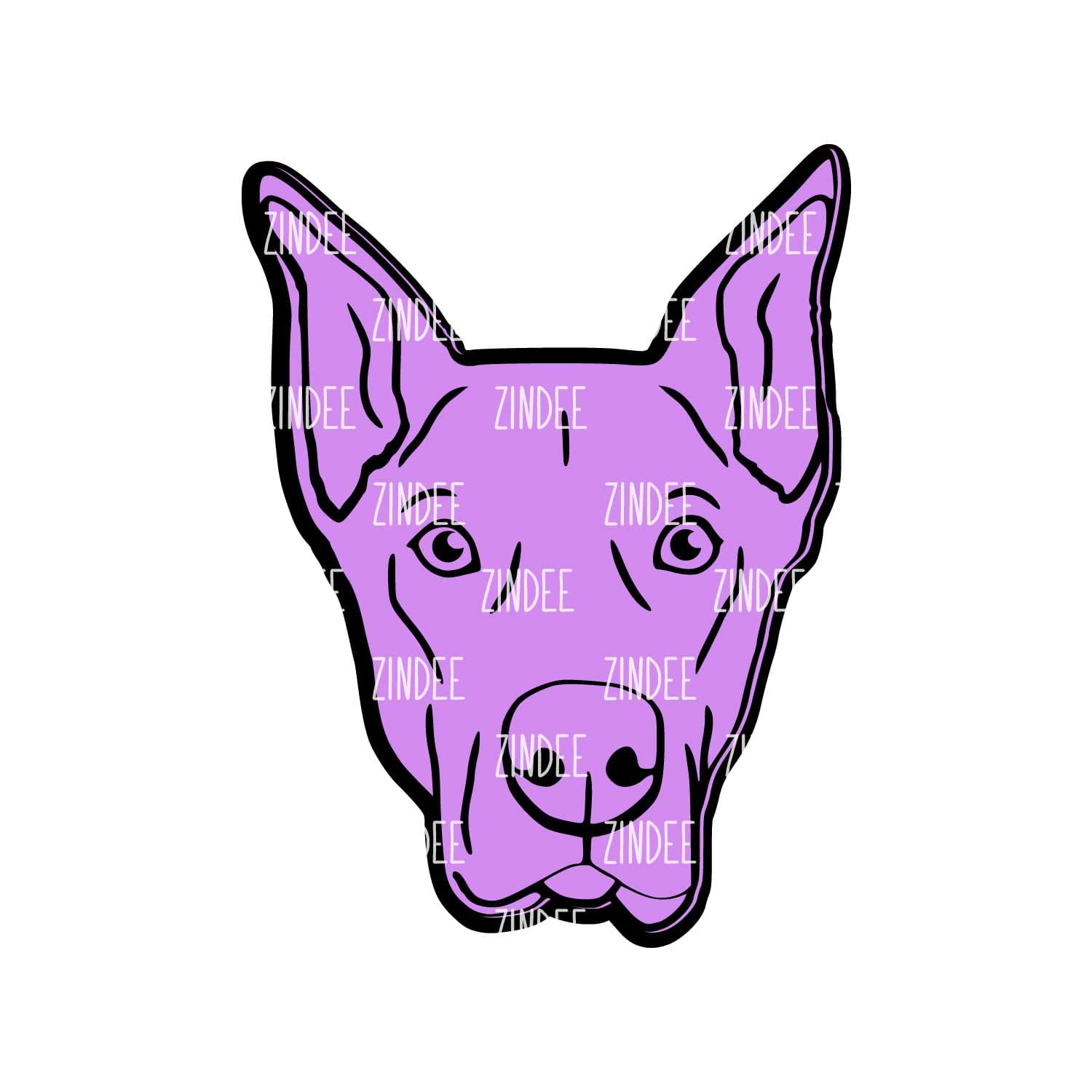 Alternative view of Doberman Pinscher Head Cropped Ears acrylic blank (3 inch) (5 piece minimum)