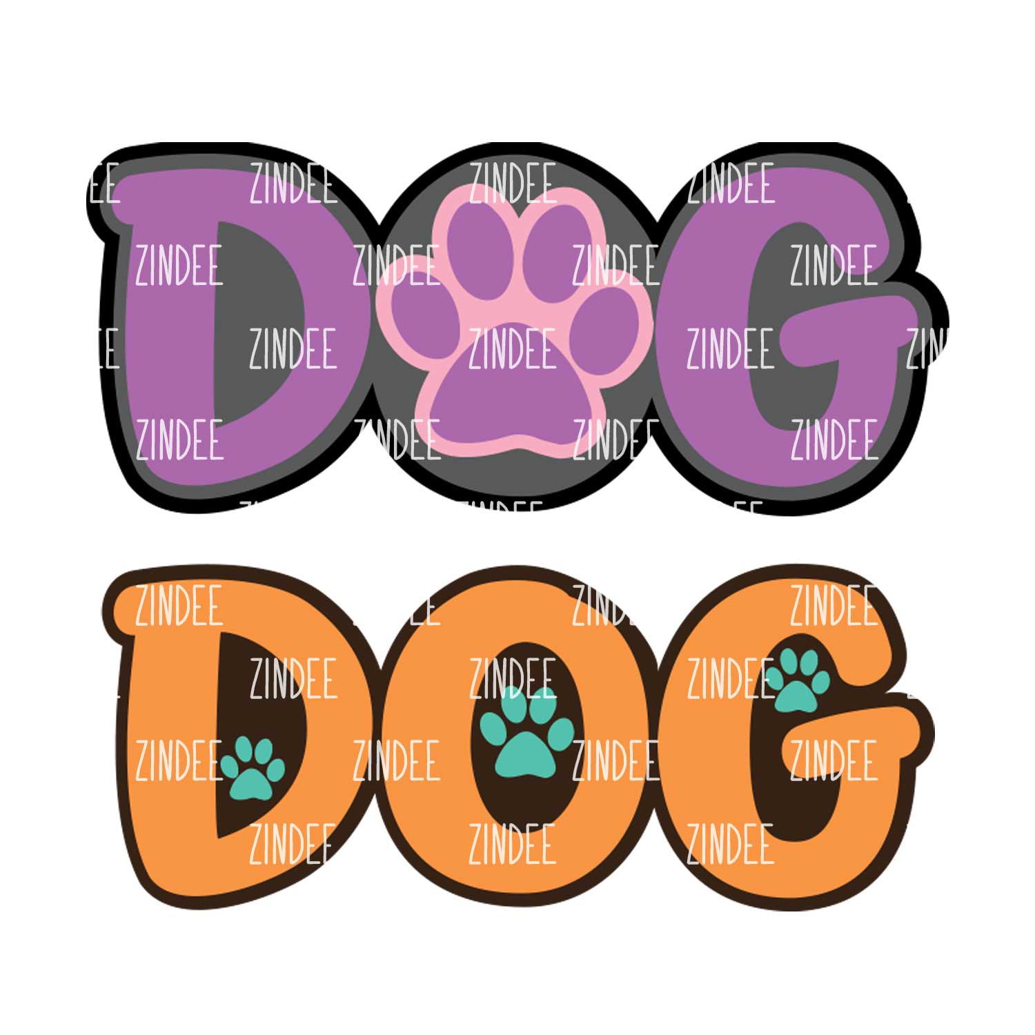 Alternative view of Dog (word) acrylic blank (3 inch)