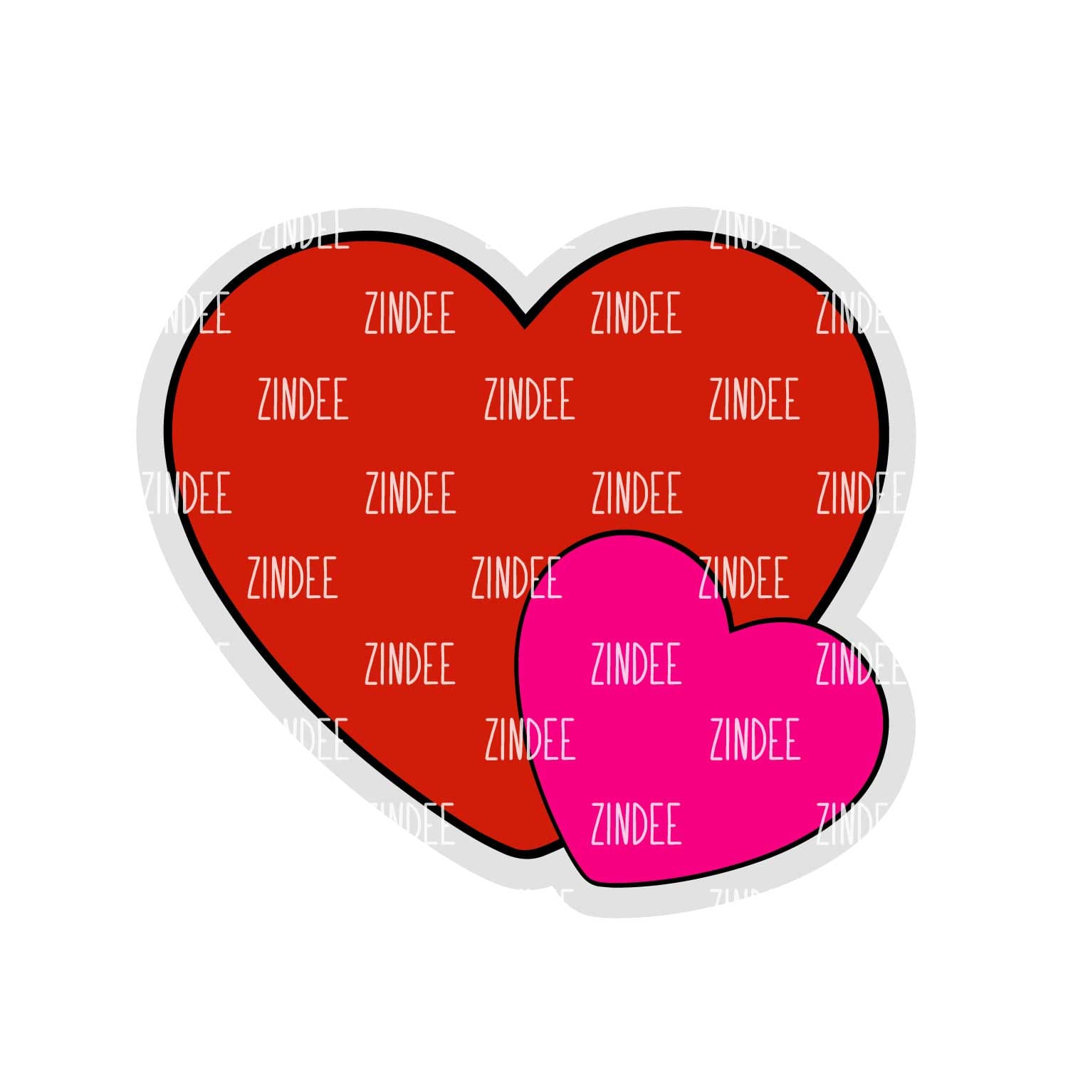 Double Heart Acrylic Blank- Sticker- UV DTF (3 inch)