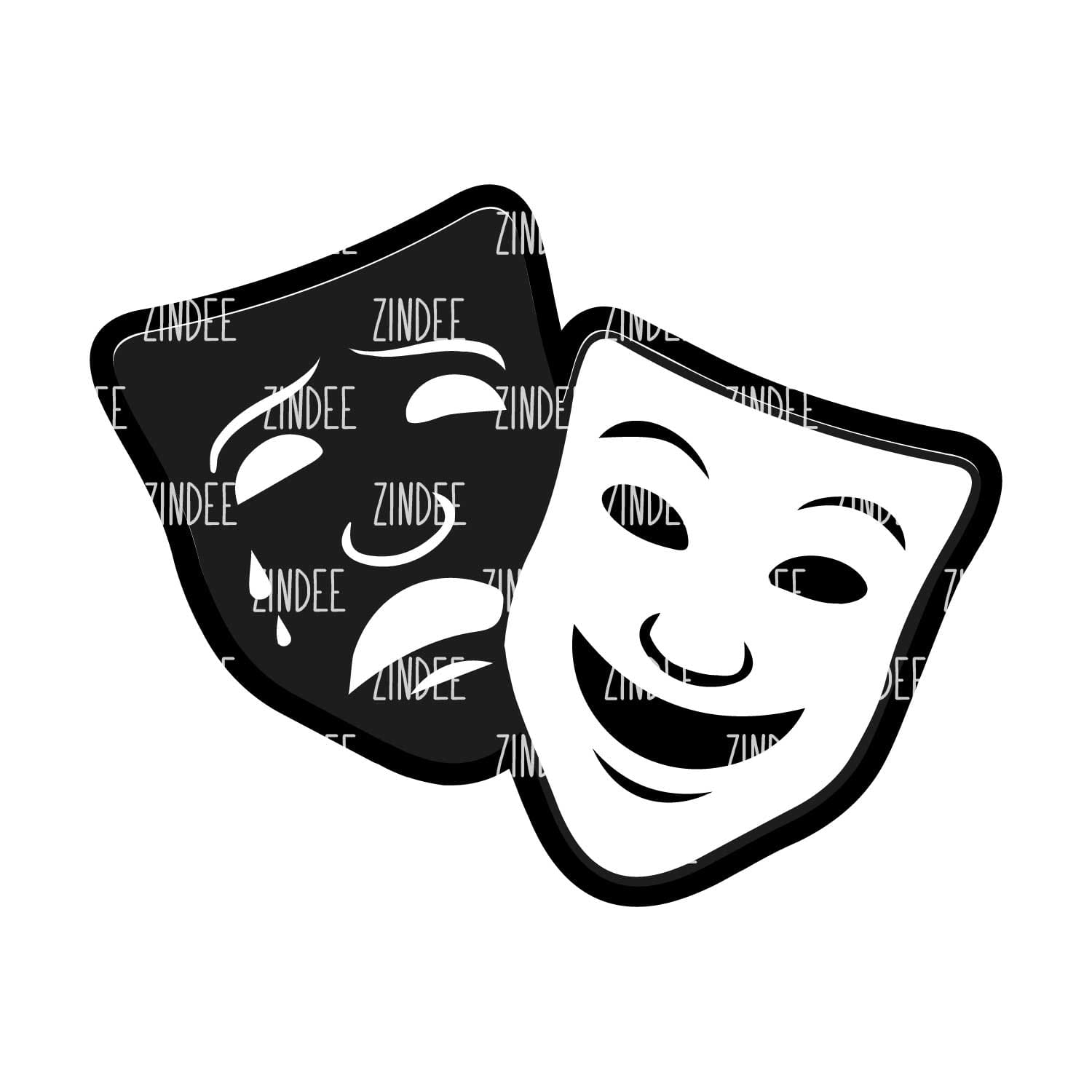 Alternative view of Drama Mask acrylic blank (3 inch)