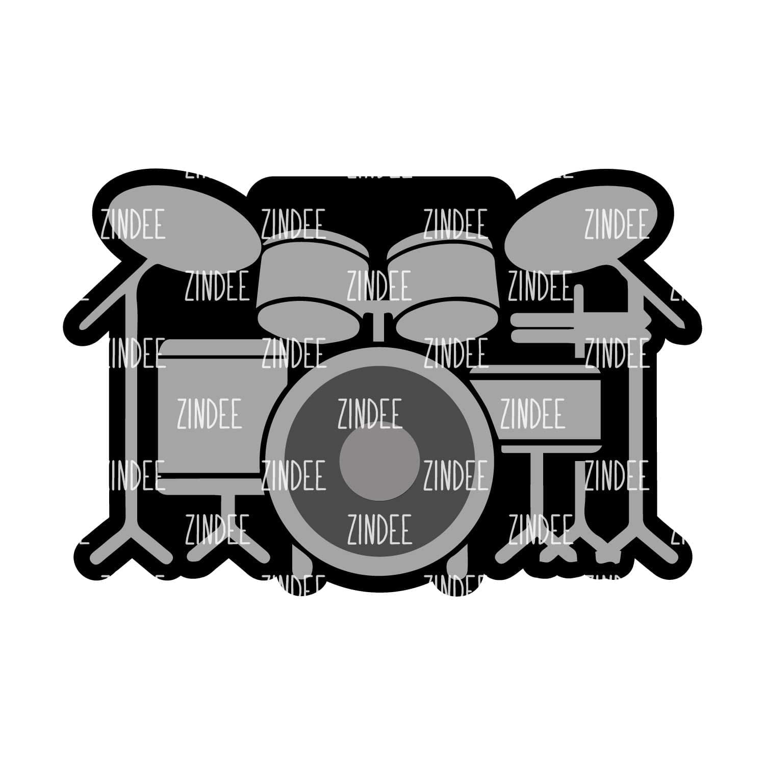 Drum Set acrylic blank (2 inch) NO HOLE (5 piece minimum) - Image 2