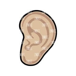Ear – Acrylic Badge Reel Blank (2") No Hole | Optional Sticker or UV DTF
