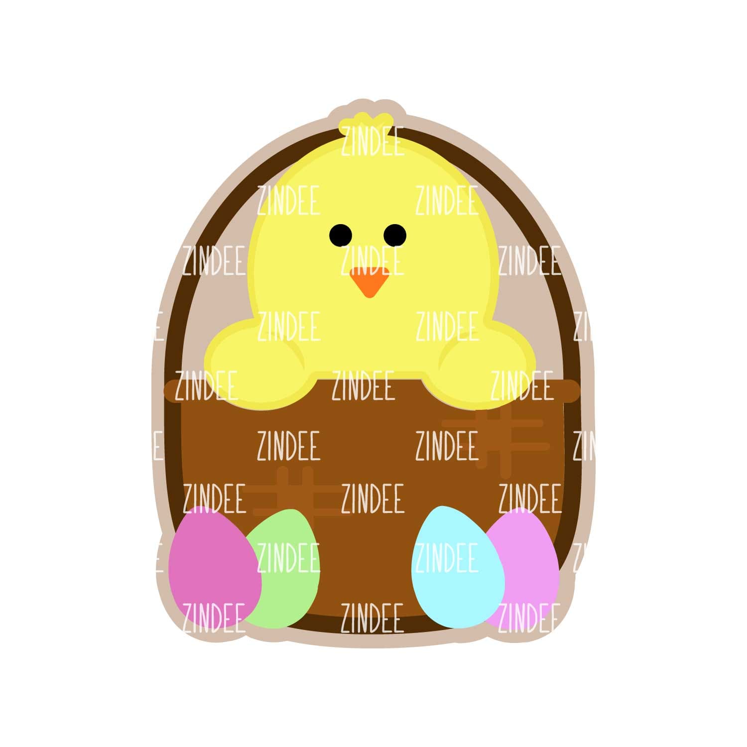 Easter Basket with Chick Acrylic Blank- Sticker- UV DTF (2 inch) NO HOLE