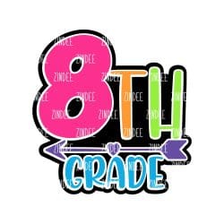 Eighth Grade – Acrylic Badge Reel Blank (2") No Hole | Optional Sticker or UV DTF