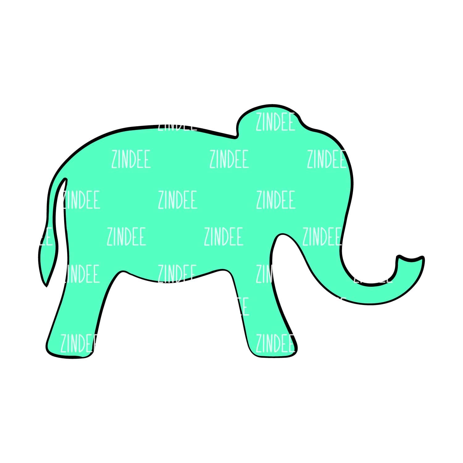 Alternative view of Elephant acrylic blank (2 inch) NO HOLE