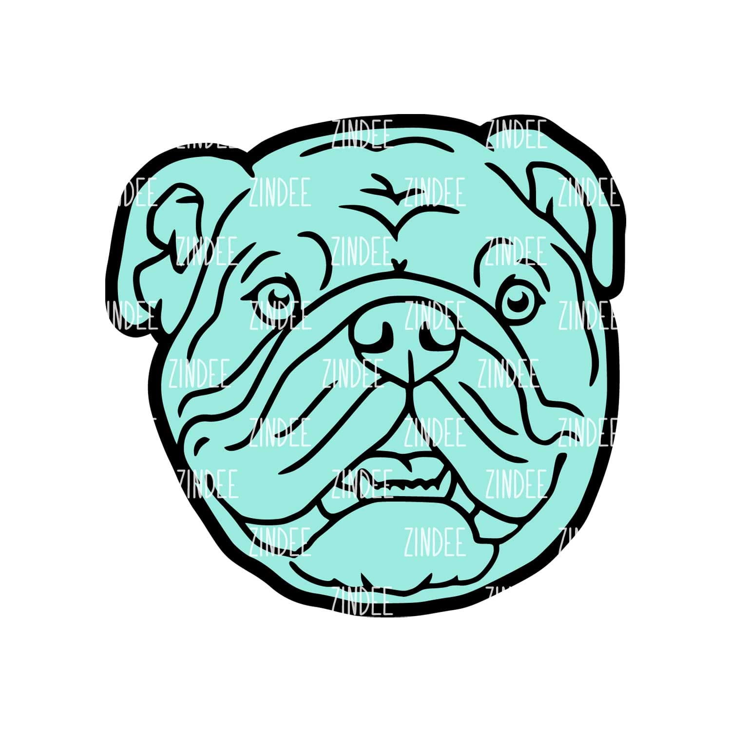 Alternative view of English Bulldog Head acrylic blank (3 inch)