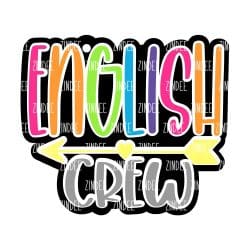 English Crew – Acrylic Badge Reel Blank (2") No Hole | Optional Sticker or UV DTF