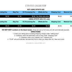 Etsy Fee Calculator