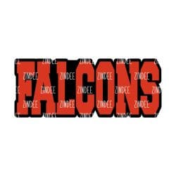 Alternative view of Falcons (word) acrylic blank (2 inch) NO HOLE