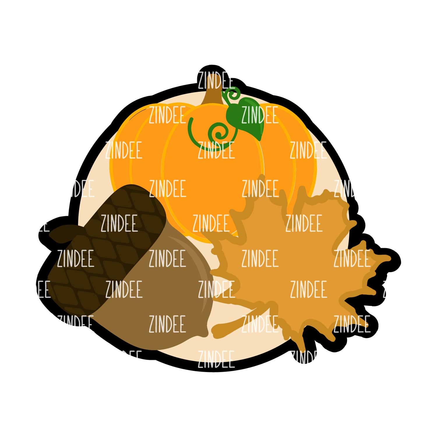 Alternative view of Fall Circle acrylic blank (2 inch) NO HOLE