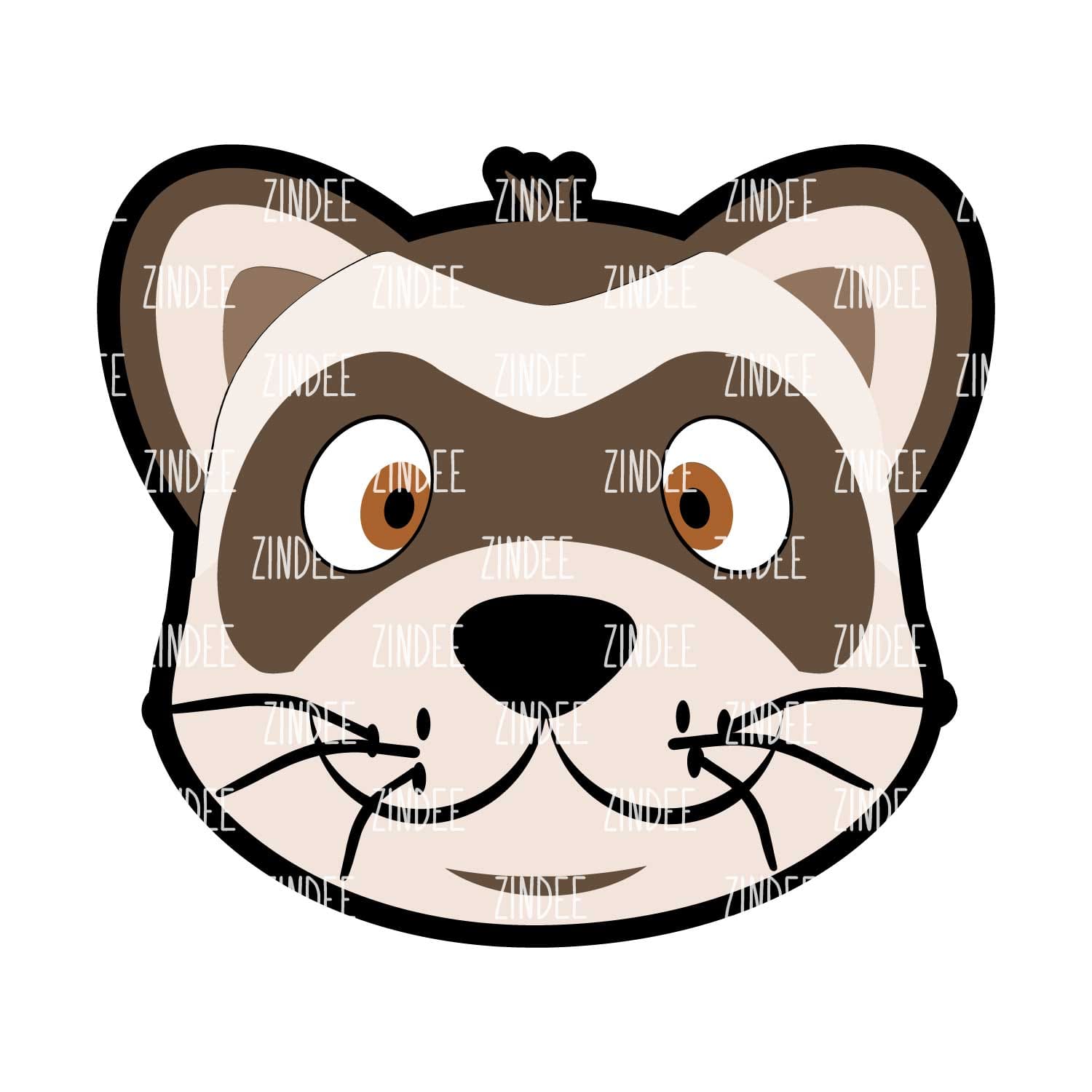 Alternative view of Ferret Head acrylic blank (2 inch)