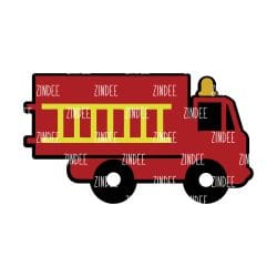 Fire Truck – Acrylic Badge Reel Blank (2") No Hole | Optional Sticker or UV DTF