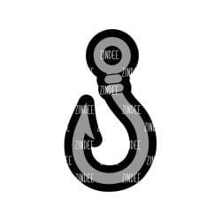 Fish Hook – Acrylic Keychain Blank (3") | Optional Sticker or UV DTF