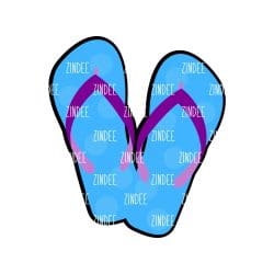 Flip Flops – Acrylic Badge Reel Blank (2") No Hole | Optional Sticker or UV DTF