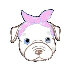 Alternative view of Floppy Ear Pit Bull with Bandana acrylic blank (2 inch) NO HOLE