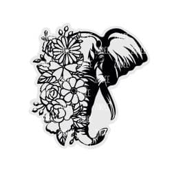 Floral Elephant – Acrylic Badge Reel Blank (2") No Hole | Optional Sticker or UV DTF