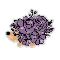 Floral Hedgehog – Acrylic Badge Reel Blank (2") No Hole | Optional Sticker or UV DTF