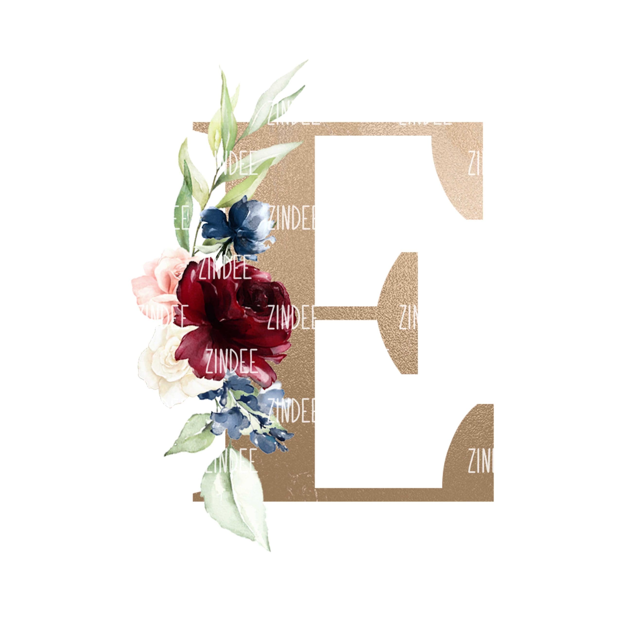 Floral Letter E (Sublimation Transfer)
