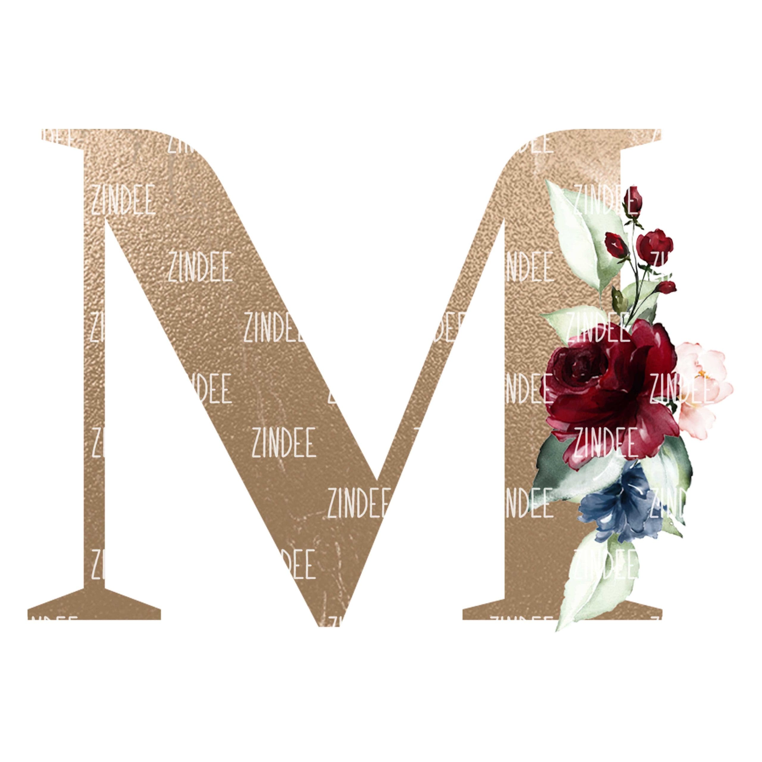 Floral Letter M (Sublimation Transfer)