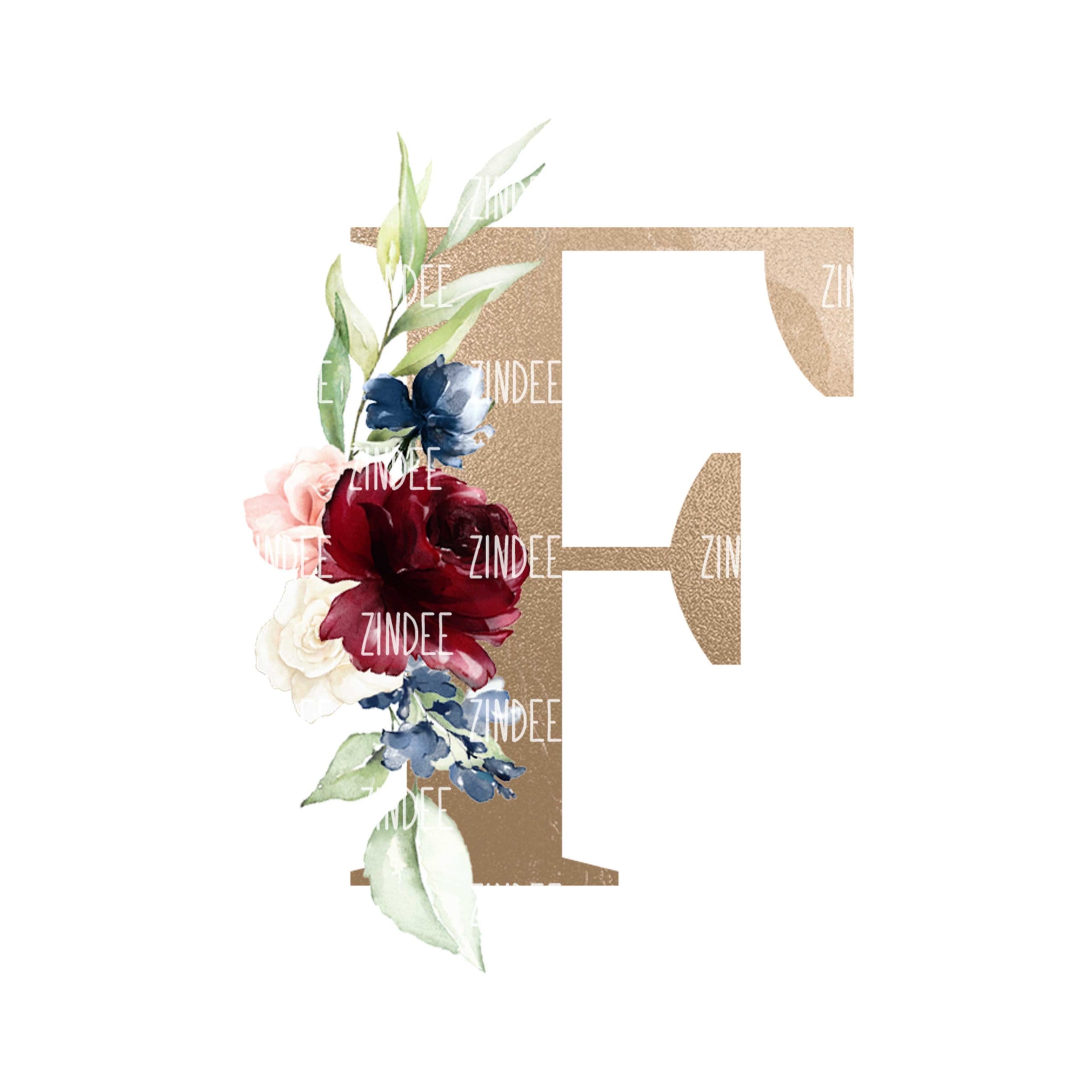 Floral Letter F (Sublimation Transfer)