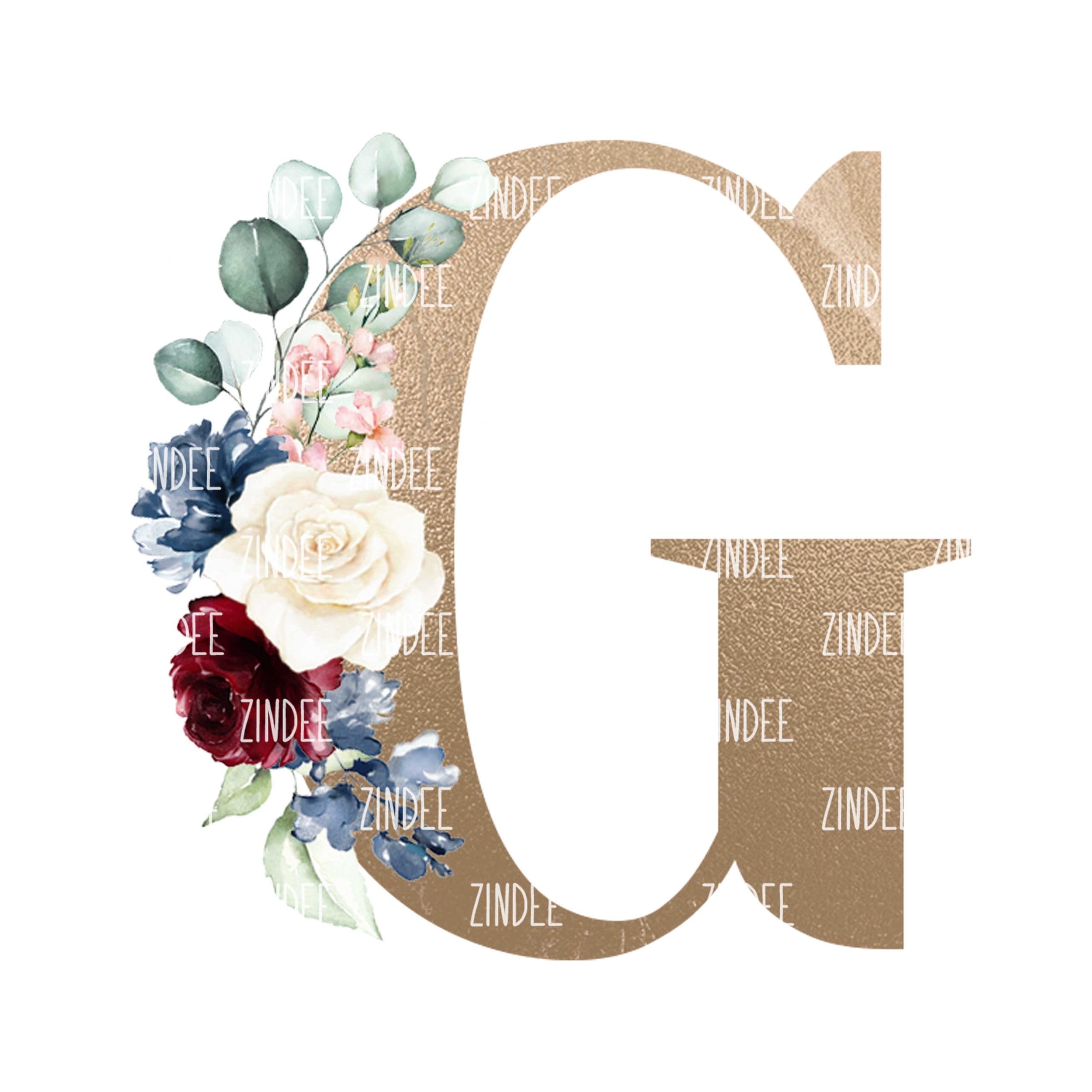 Floral Letter G (Sublimation Transfer)