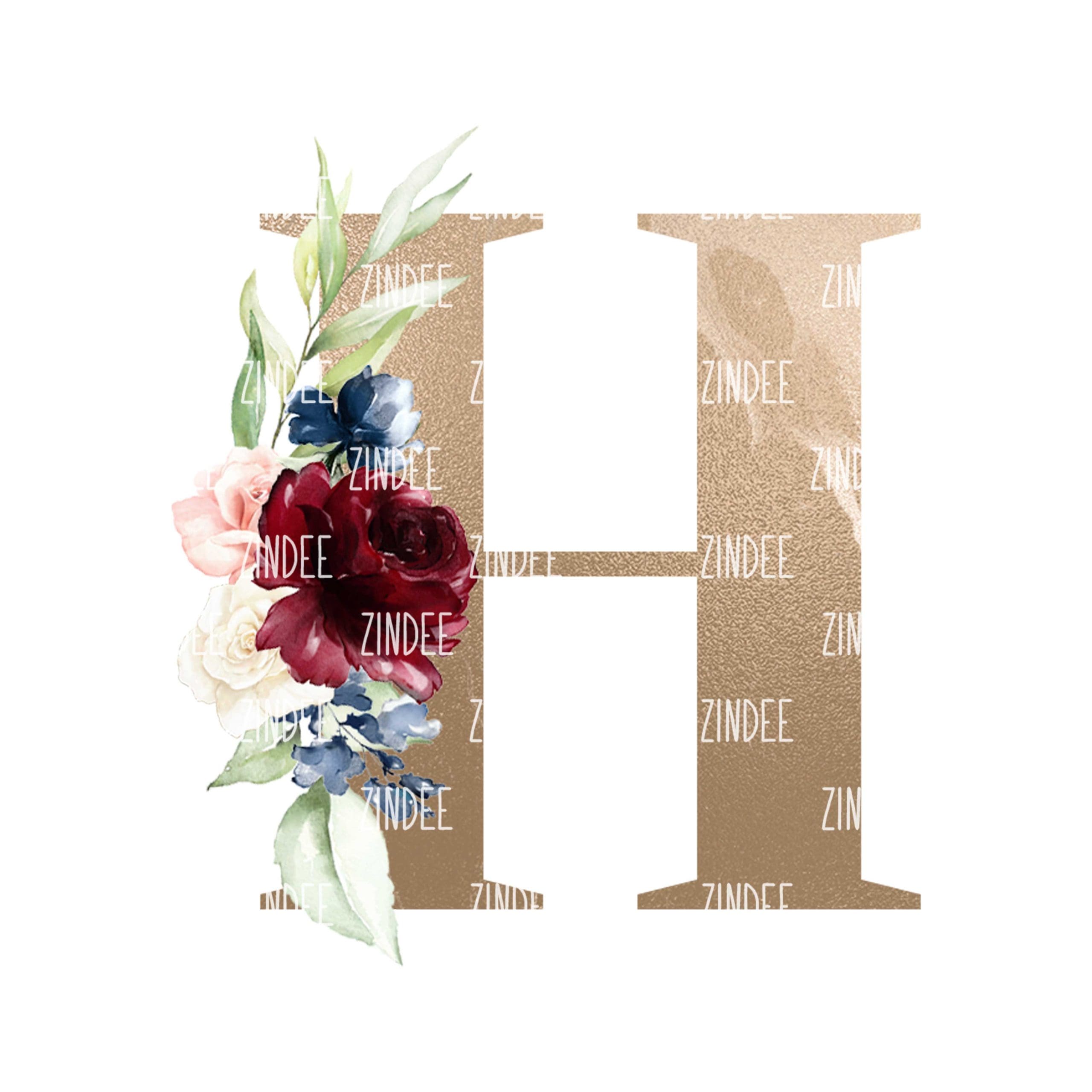 Floral Letter H (Sublimation Transfer)