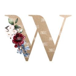 Floral Letter W (download)