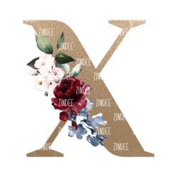 Floral Letter X (download)