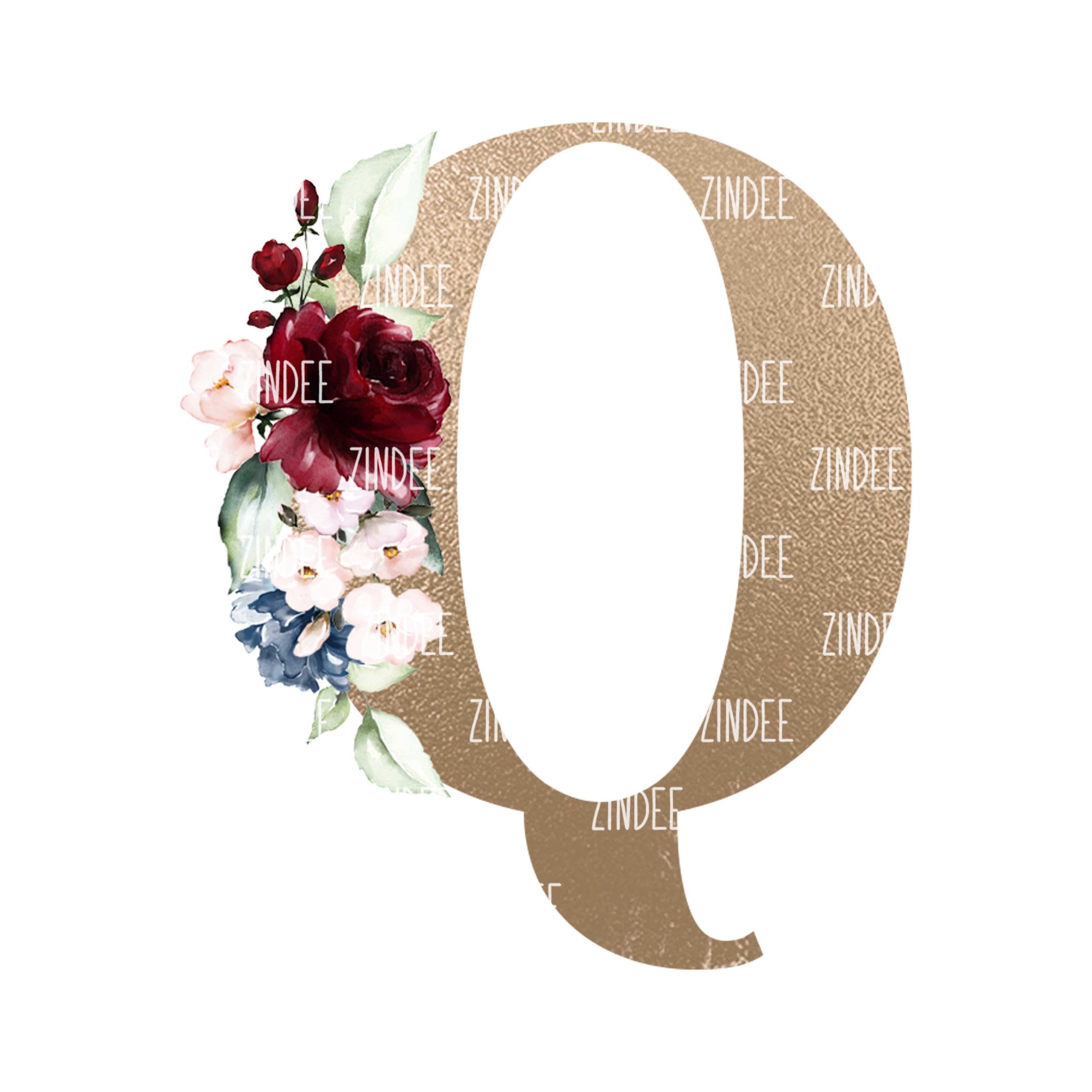 Floral Letter Q (Sublimation Transfer)