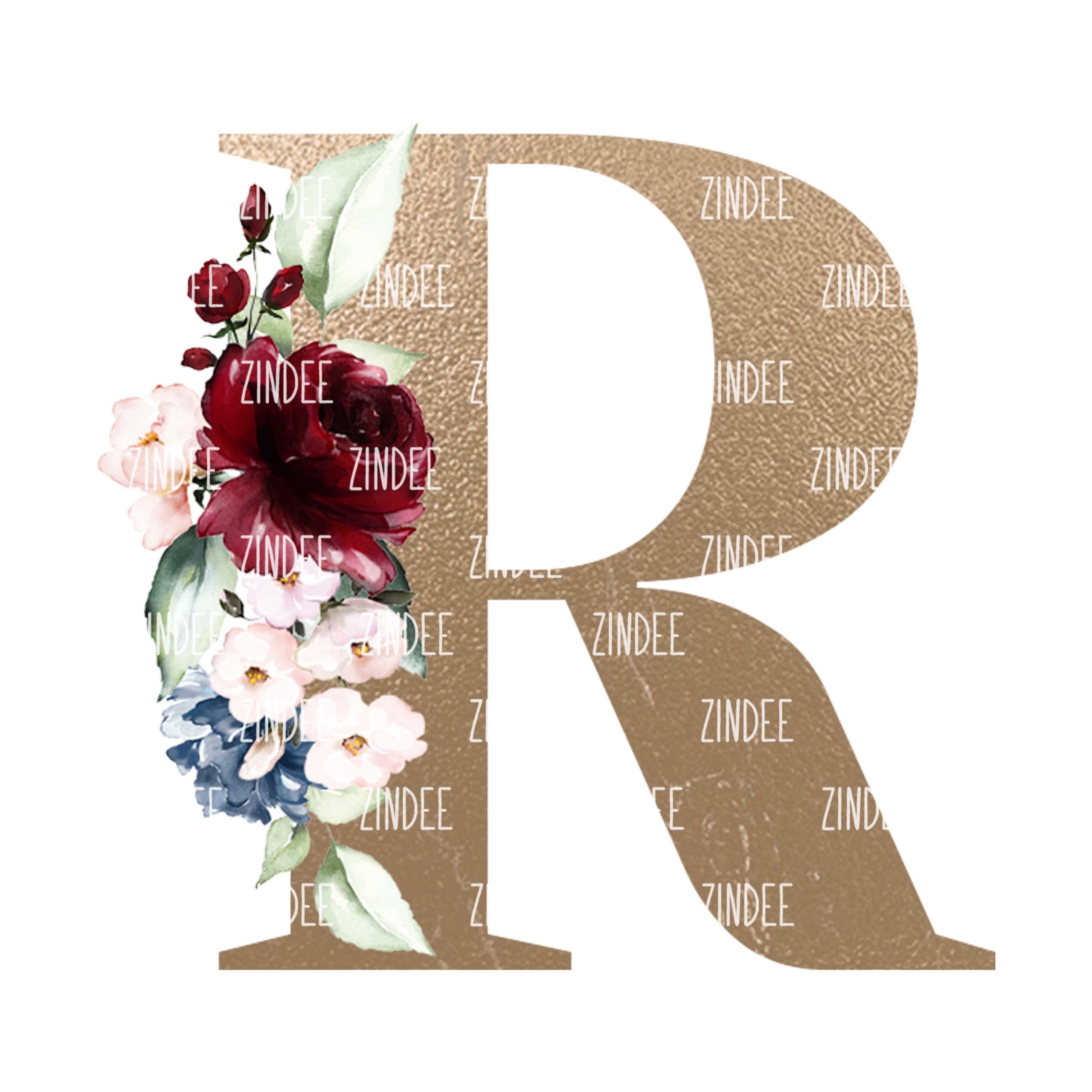 Floral Letter R (Sublimation Transfer)