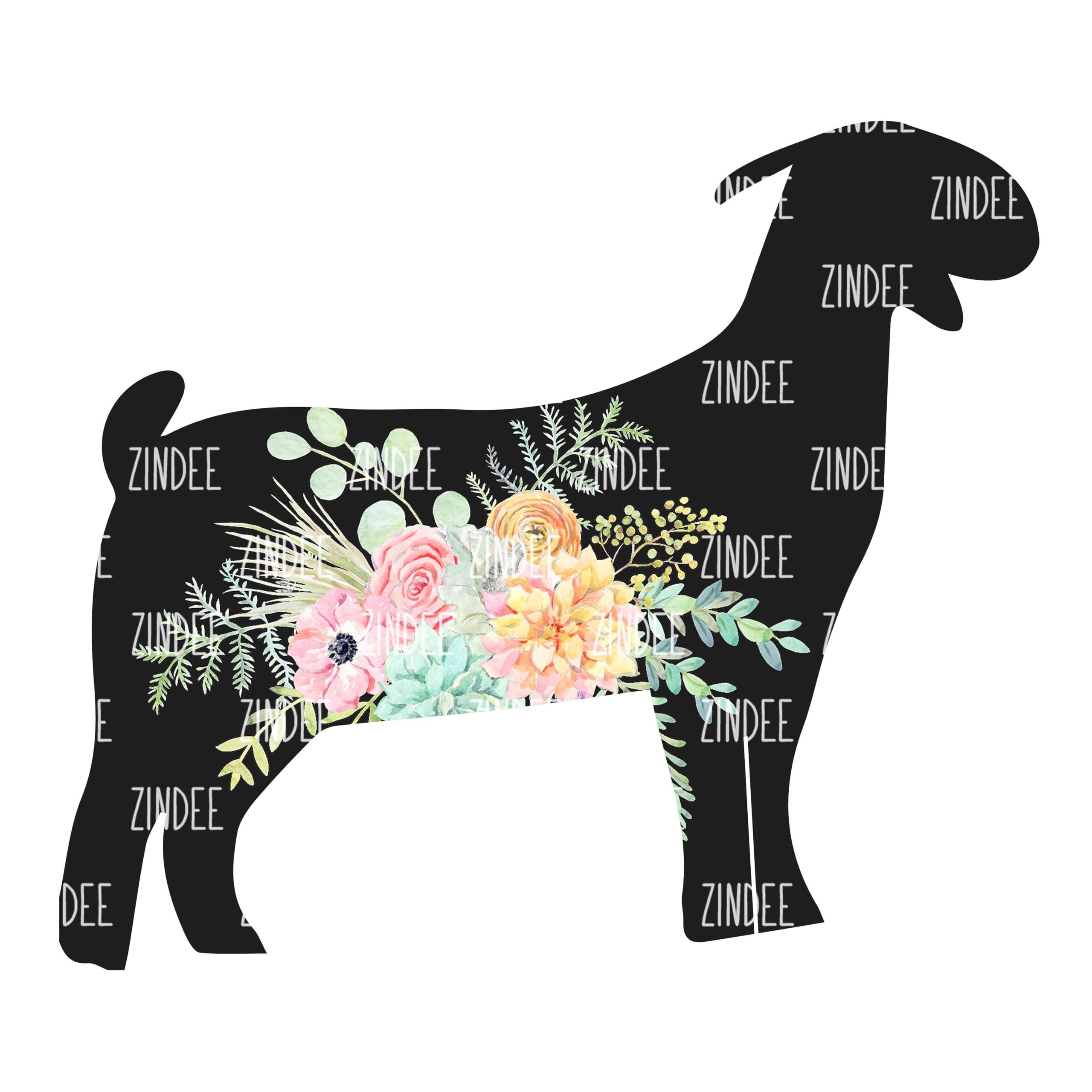 Floral Show Goat (Sublimation Transfer)