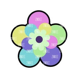 Flower (bubbly) – Acrylic Keychain Blank (3") | Optional Sticker or UV DTF
