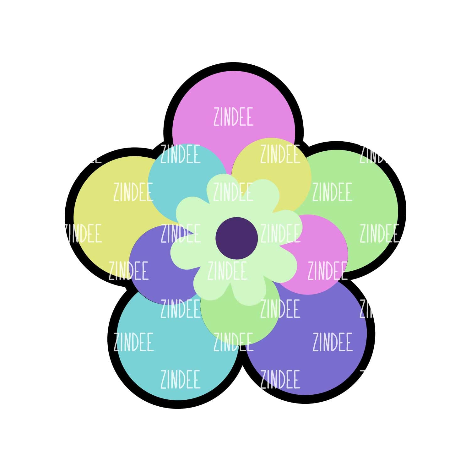 Flower (bubbly) Acrylic Blank- Sticker- UV DTF (1.5 inch)