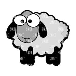 Fluffy Lamb – Acrylic Badge Reel Blank (2") No Hole | Optional Sticker or UV DTF