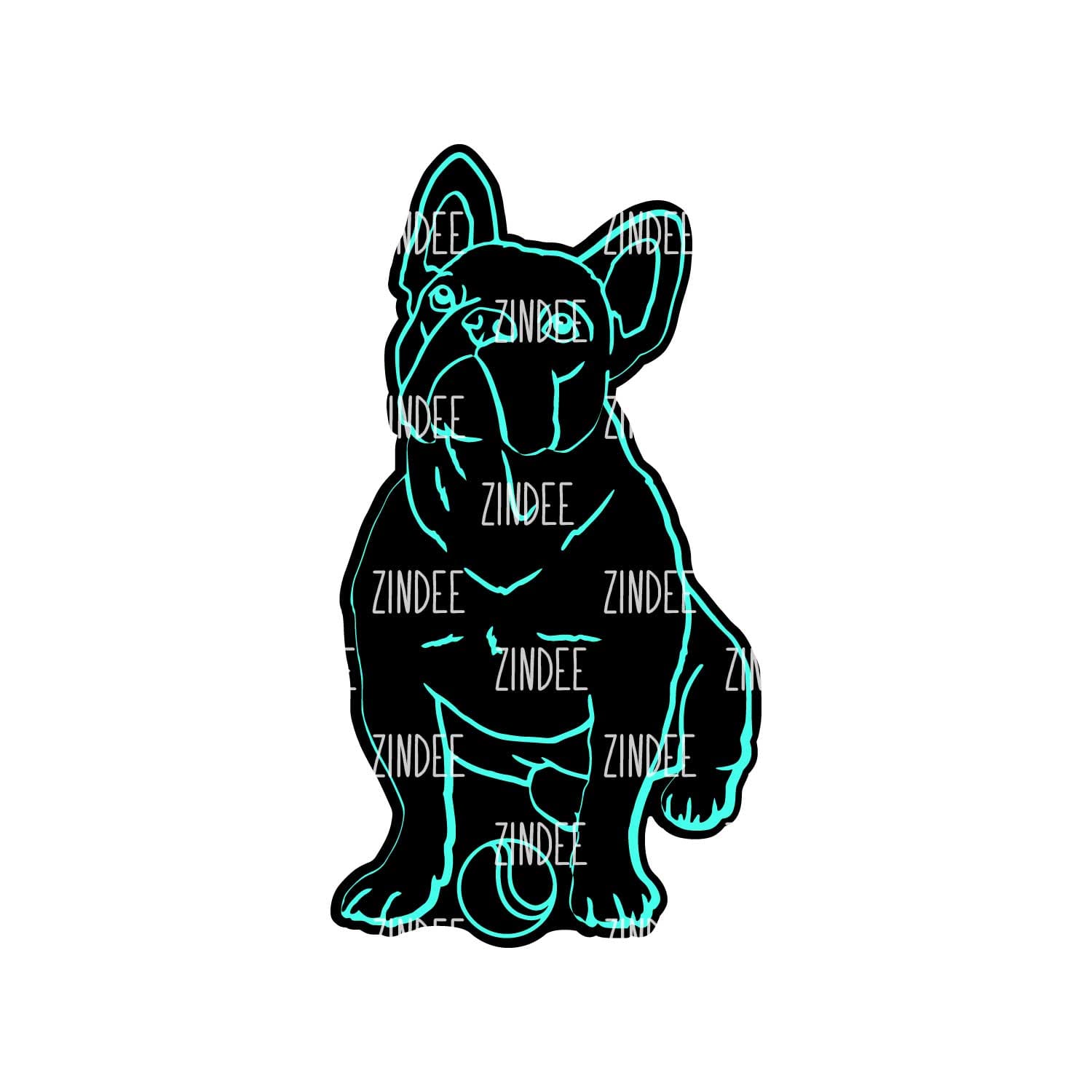 French Bulldog Sitting Acrylic Blank- Sticker- UV DTF (2 inch) NO HOLE