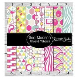 Geo Modern Pink Yellow (vinyl)