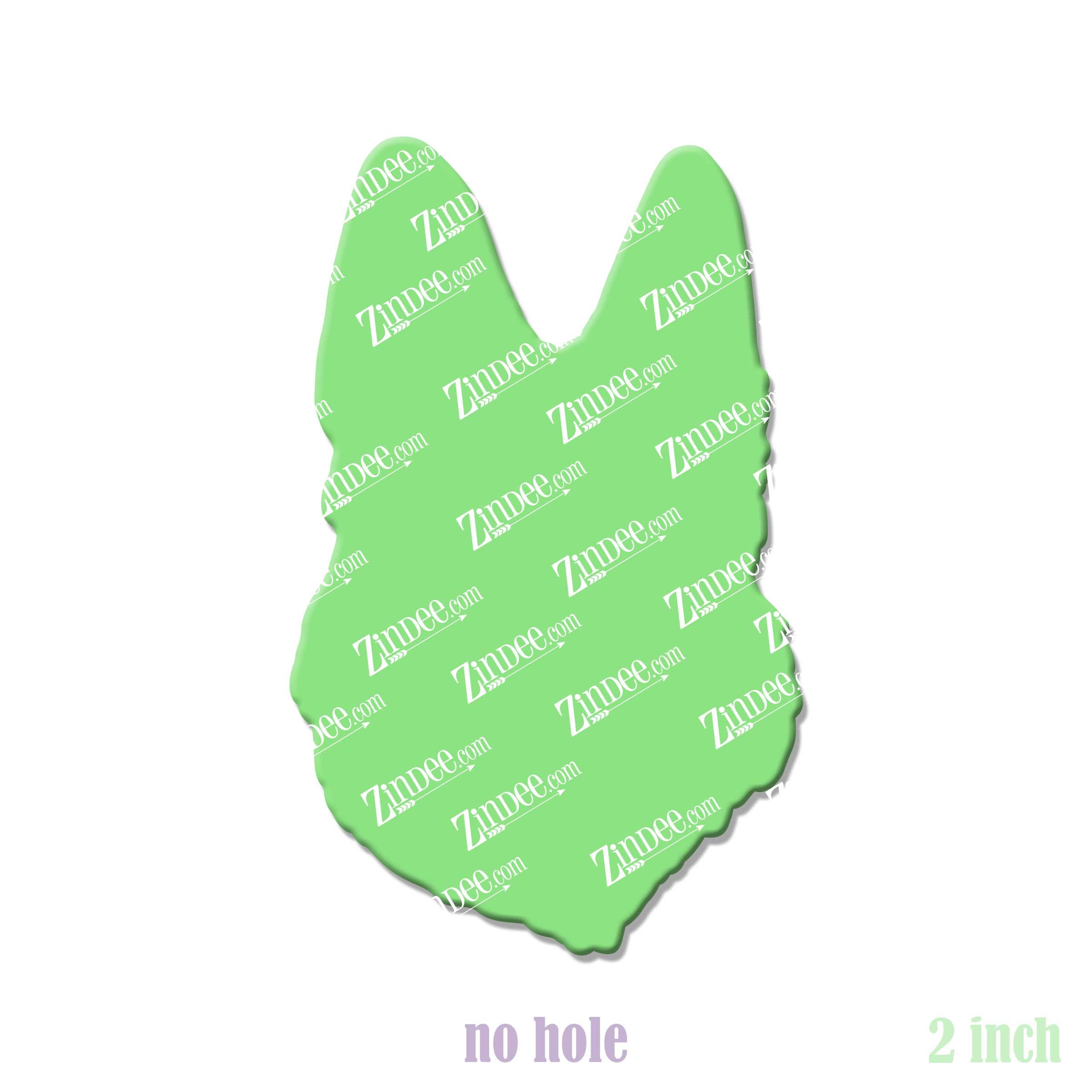 German Shepherd Head acrylic blank (2 inch) NO HOLE