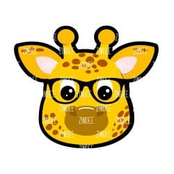 Giraffe with Glasses – Acrylic Badge Reel Blank (2") No Hole | Optional Sticker or UV DTF