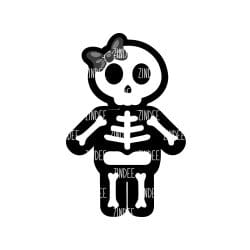 Girl Skeleton – Acrylic Keychain Blank (3") | Optional Sticker or UV DTF