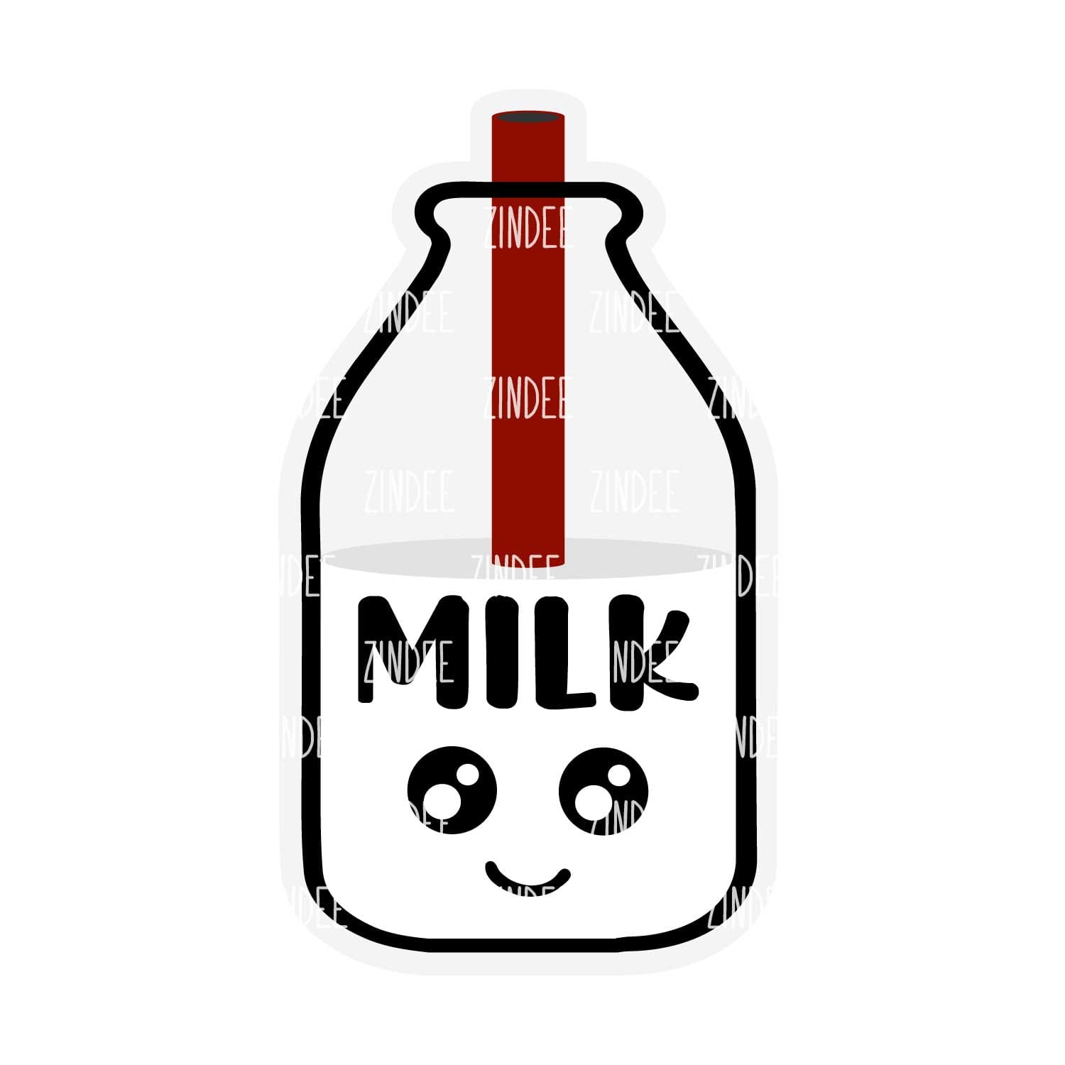 Alternative view of Glass Milk Bottle acrylic blank (2 inch) NO HOLE