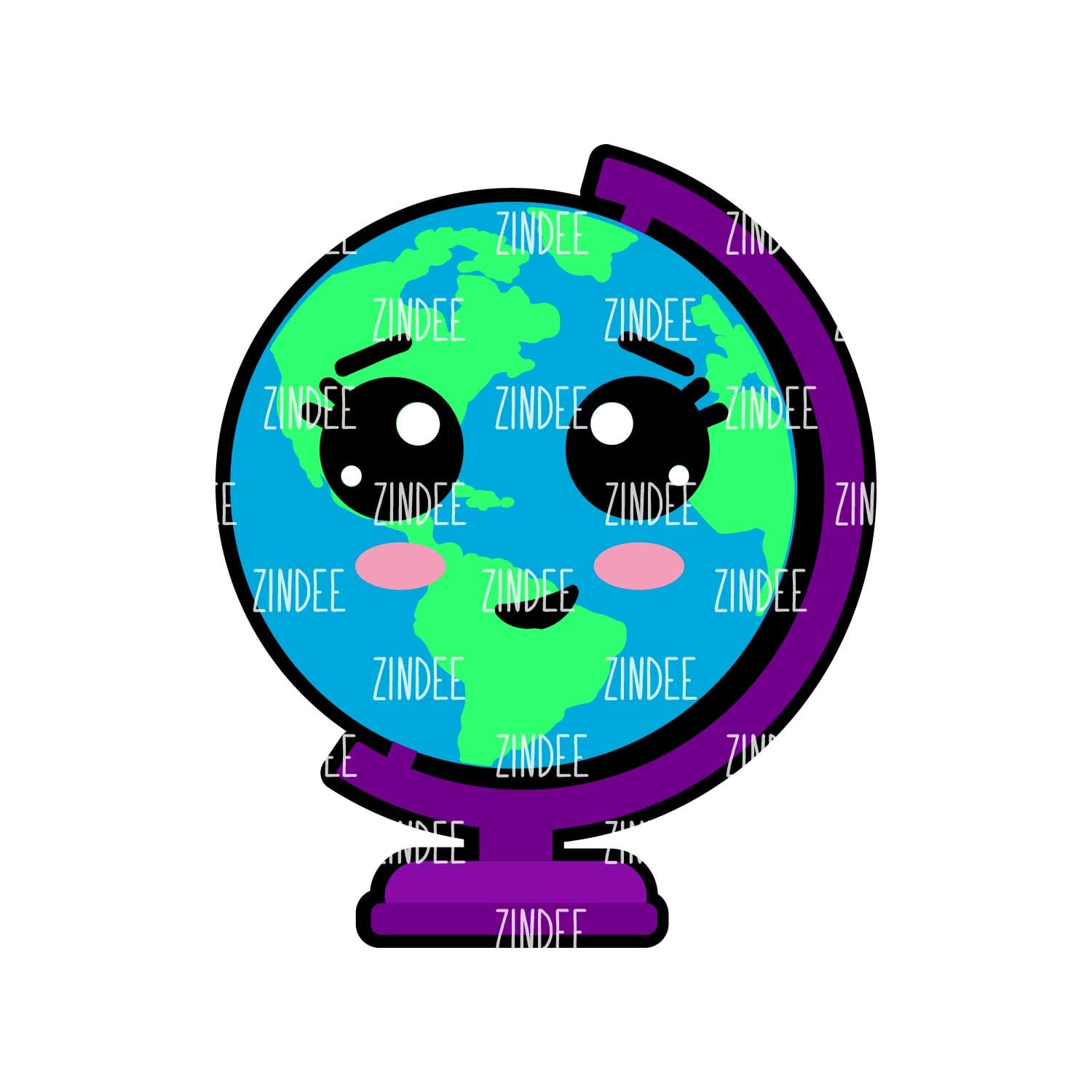 Globe Acrylic Blank- Sticker- UV DTF (3 inch)