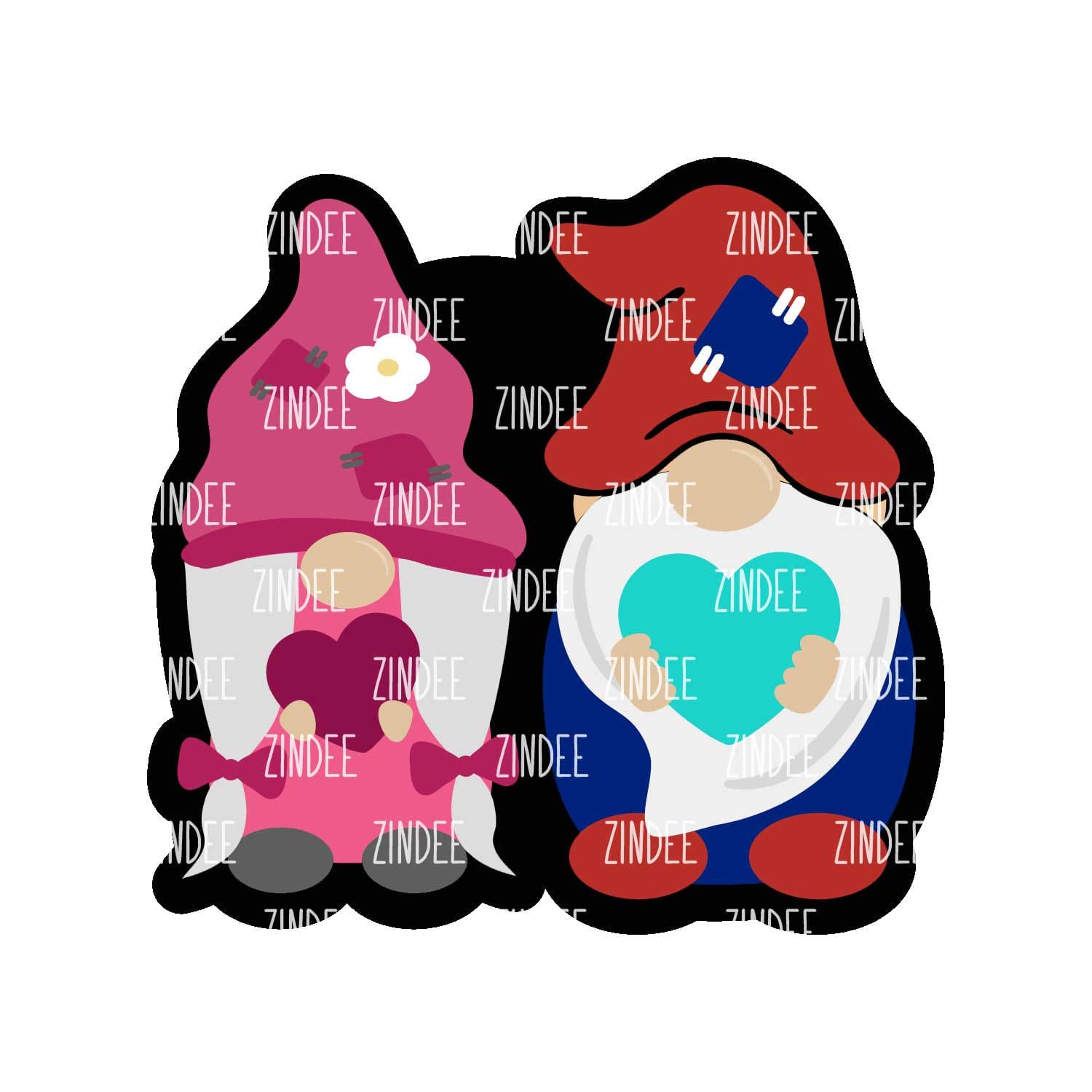 Gnome Love Acrylic Blank- Sticker- UV DTF (2 inch) NO HOLE