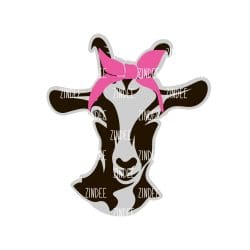 Alternative view of Goat with Bandana acrylic blank (3 inch)