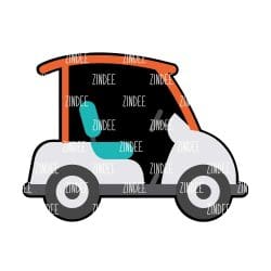 Golf Cart – Acrylic Badge Reel Blank (2") No Hole | Optional Sticker or UV DTF