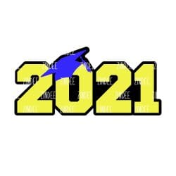 Alternative view of Grad Cap 2021 acrylic blank (2 inch) NO HOLE (10 PIECE MINIMUM)