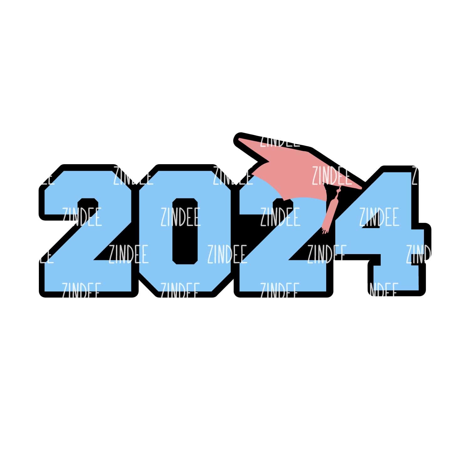 Alternative view of Grad Cap 2024 acrylic blank (2 inch) NO HOLE