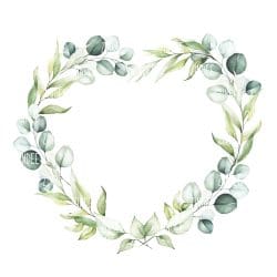 Greenery Floral Heart Frame Blank (download)