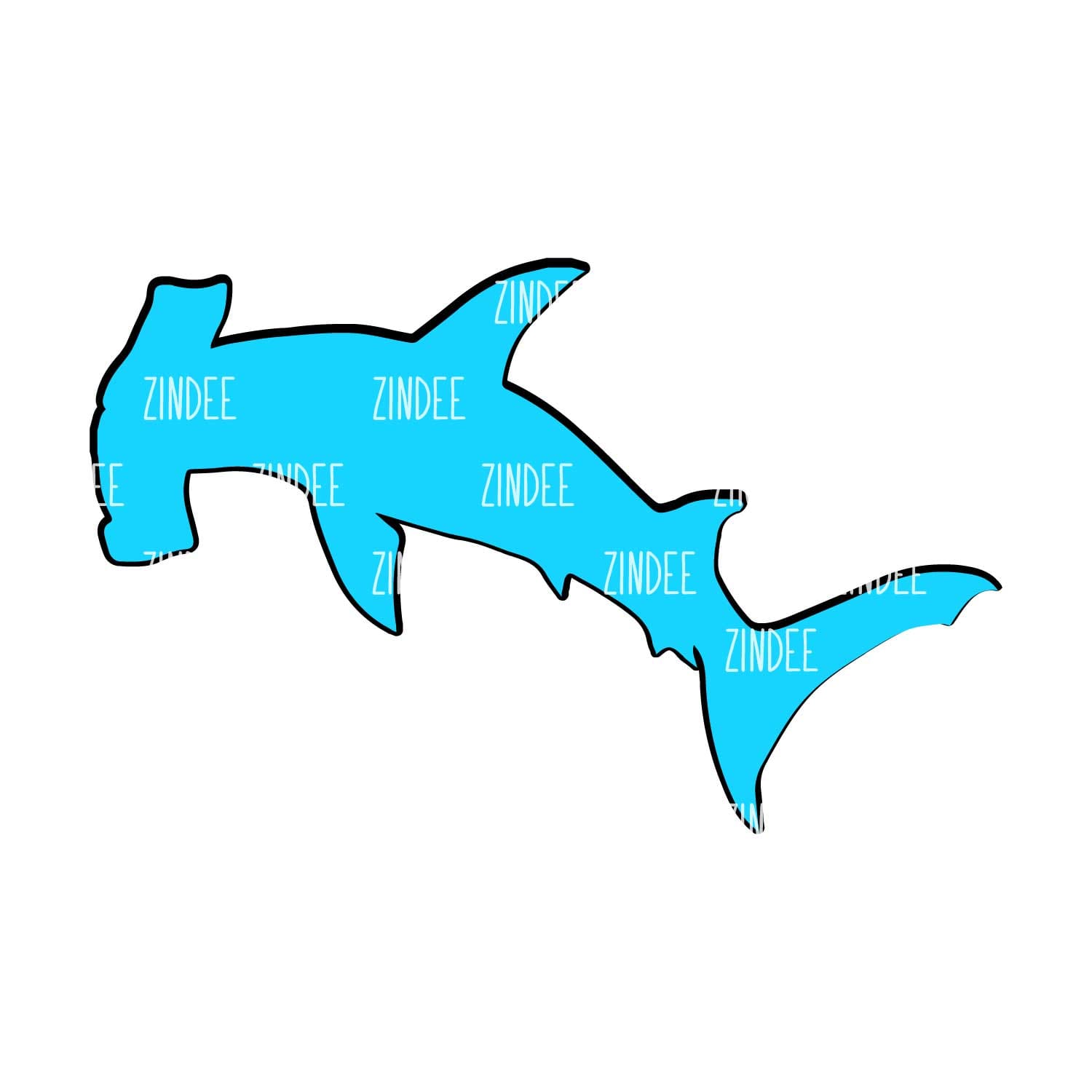 Alternative view of Hammerhead Shark acrylic blank (2 inch) NO HOLE