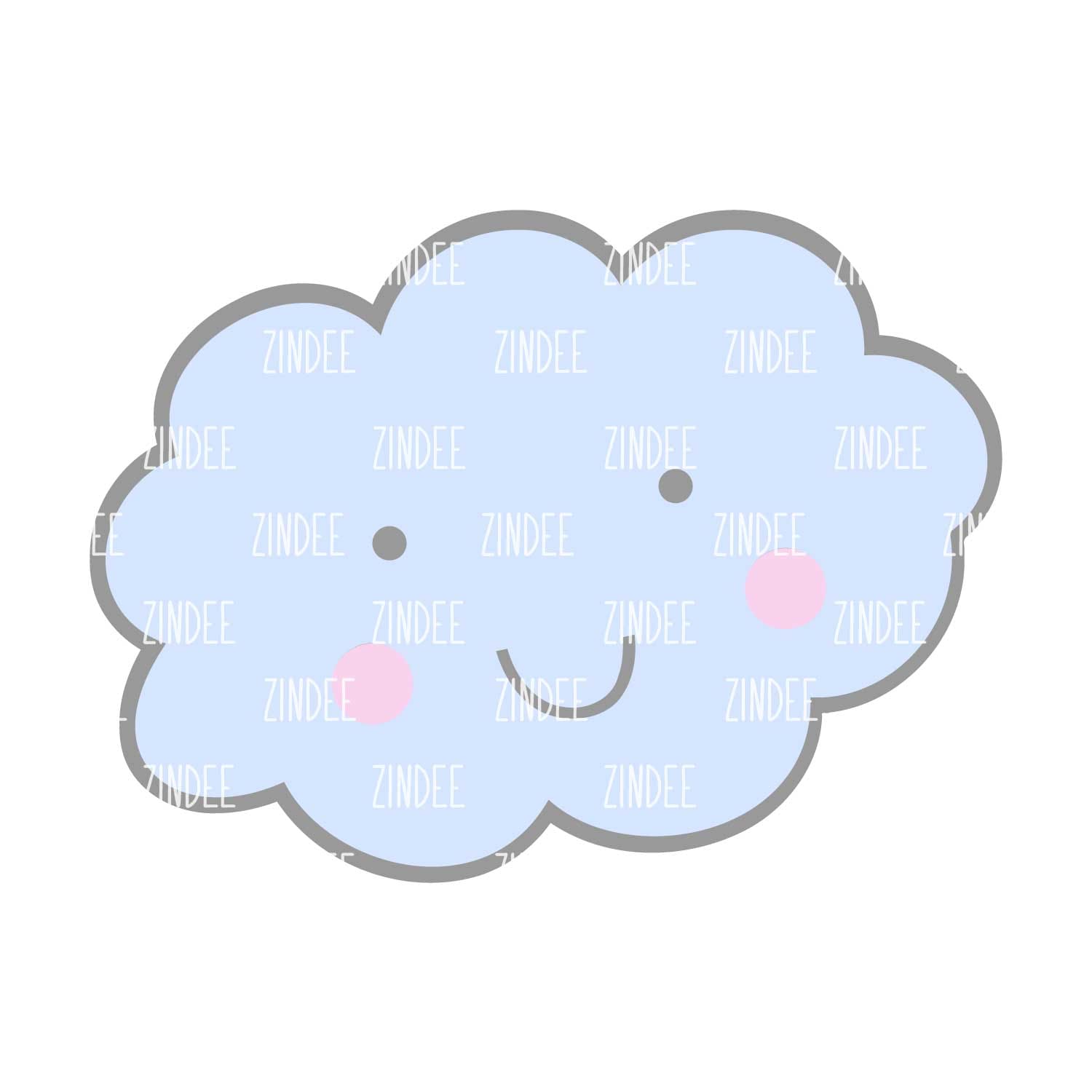 Happy Cloud Acrylic Blank- Sticker- UV DTF (3 inch)